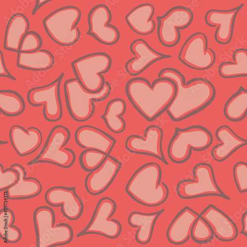 Vector heart seamless pattern.Vector illustration.