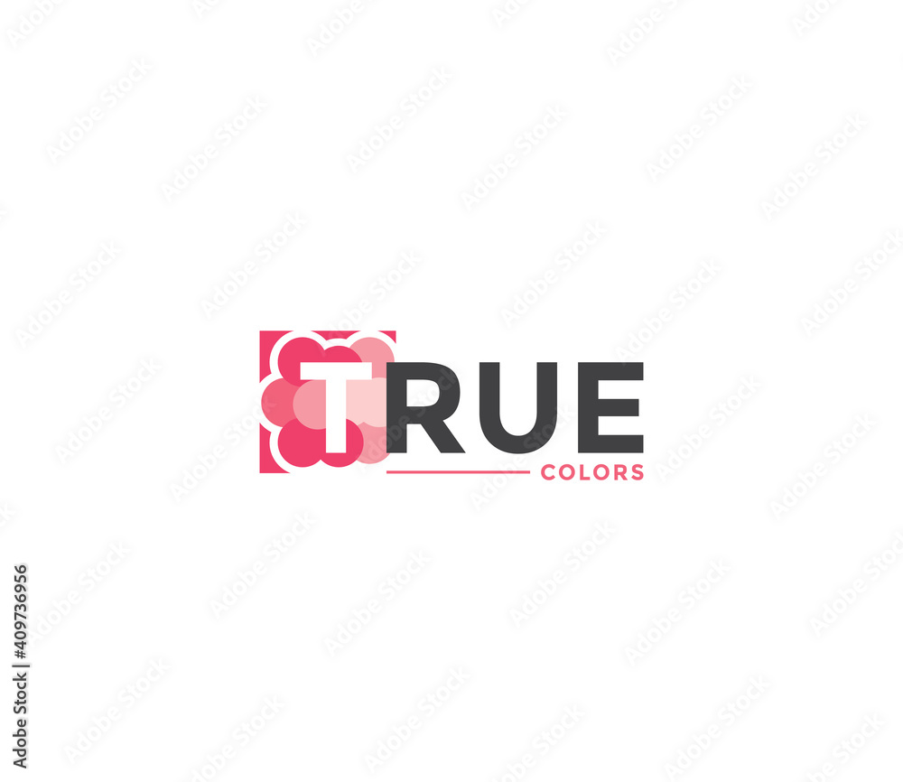 TRUE Colors Company Business Modern Name Concept TRUE Colors Company Business Modern Name Concept