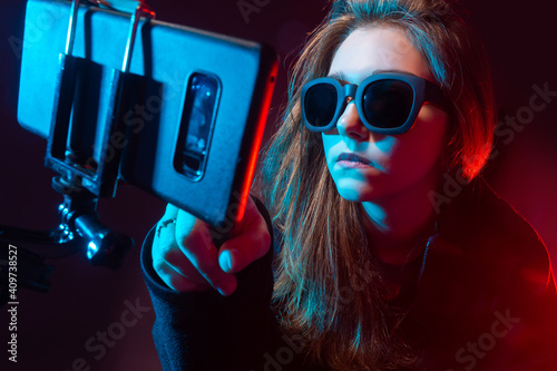 A teenage girl shoots a vid...