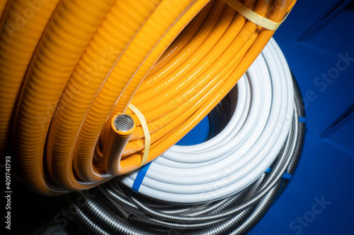 Close-up of bonded coils of...