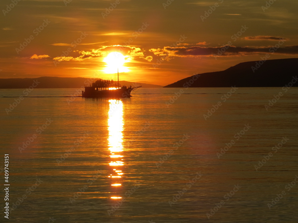 Sonnenuntergang Schiff, Boot