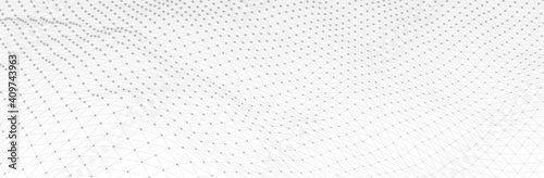 Abstract white background. 3d triangle surface. Dotted landscape. Vector illustration 