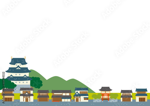 城下町風の和の街並み　
