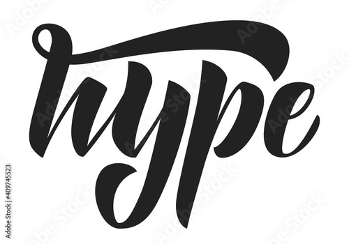word Hype in lettering style