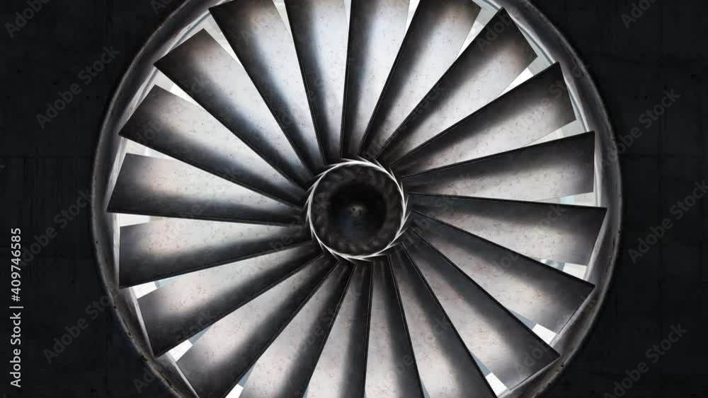 close up of rotation turbine in the bright light