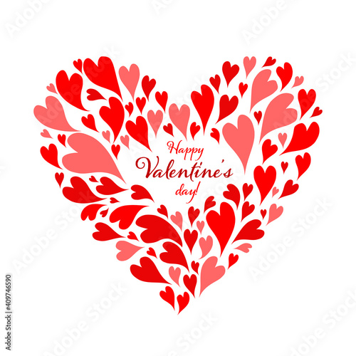 Valentine greeting card. Red heart shape for your design