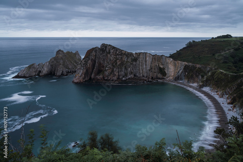 Asturian beach with blue tones