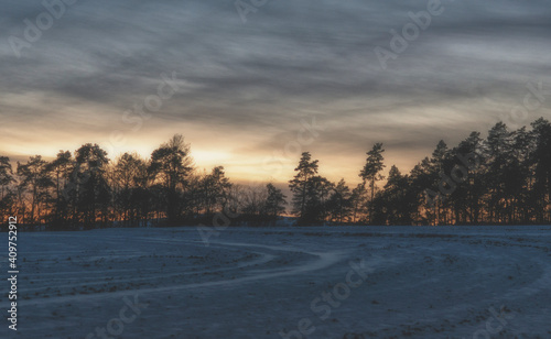 Winterlandschaft Sonnenuntergang