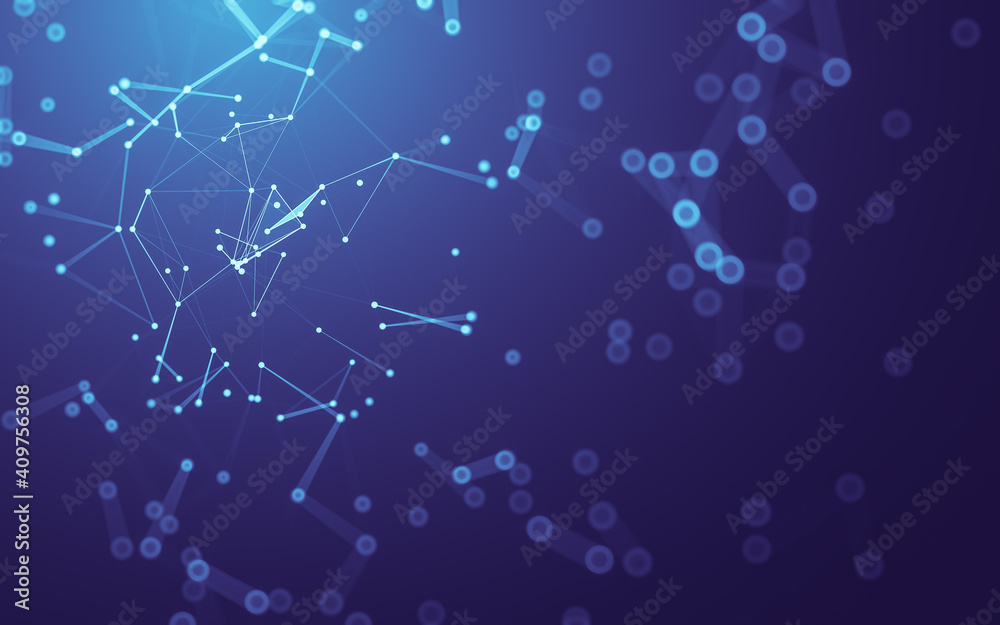 Abstract background. Molecules technology with polygonal shapes, connecting dots and lines. Connection structure. Big data visualization. Abstract background. Molecules technology with polygonal shapes, connecting dots and lines. Connection structure. Big data visualization.