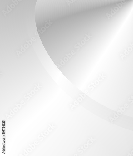 Abstract black and white, shiny metallic and wavy curved lines perspective background.