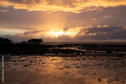 Sunrise over  the beach