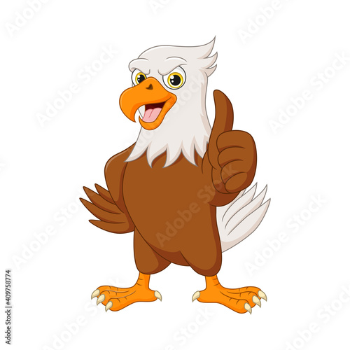 Cartoon eagle showing a thumb up