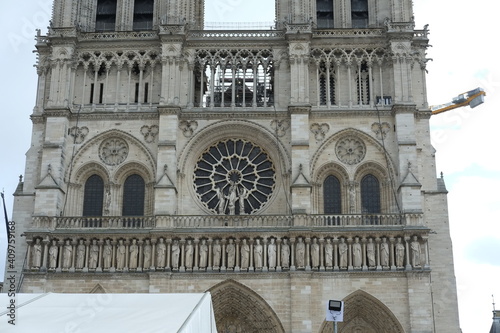 Notre Dame de Paris cathedral during recontruction work (january 2021) - 21 months after burning.