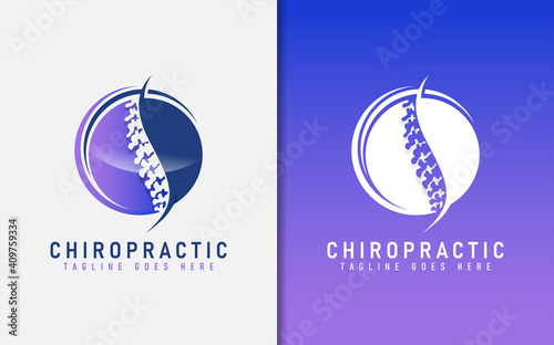 Modern Chiropractic Logo Design. Usable For Business, Community, Foundation, Medical, Services Company. Vector Logo Design Illustration.