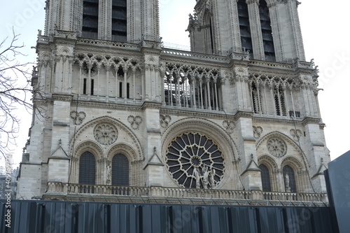 Notre Dame de Paris cathedral during recontruction work (january 2021) - 21 months after burning.