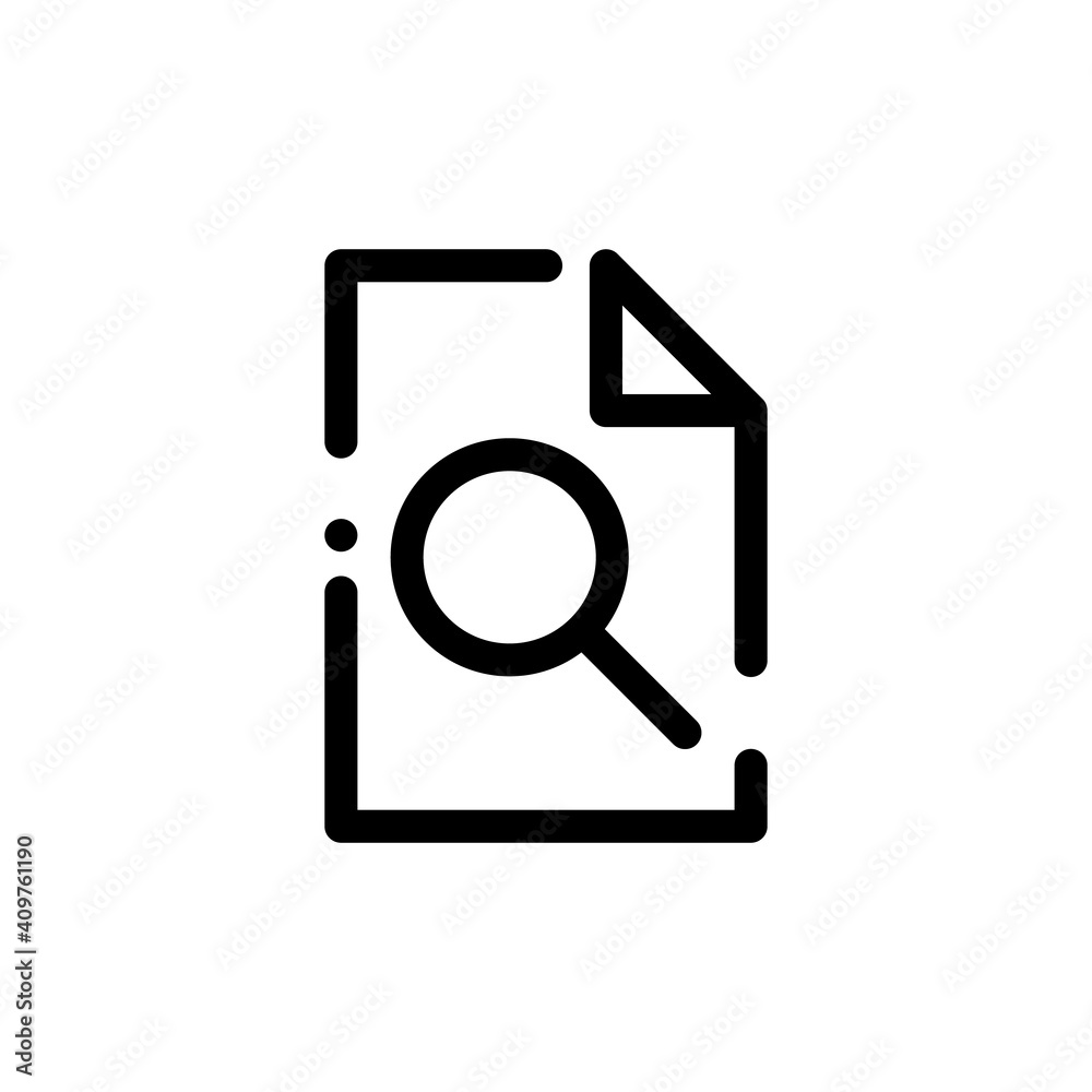 Document with search symbol. Preview icon.