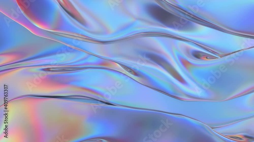 Wallpaper Mural Abstract digital swirt fabric animation. Sci-fi background. Holographic neon motion foil. Rainbow reflection. Torontodigital.ca