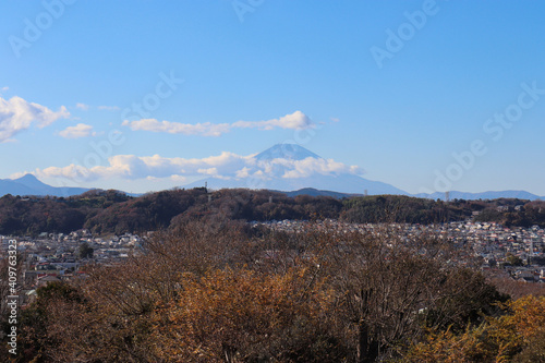 城山公園から見た富士山（神奈川県大磯町）