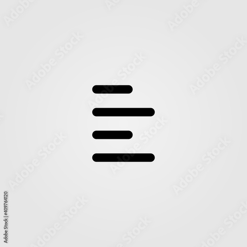Left Align Vector Icon. Paragraph Layout Element For UI Design.