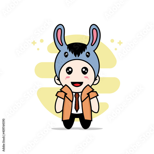Cute detective character wearing llama costume.