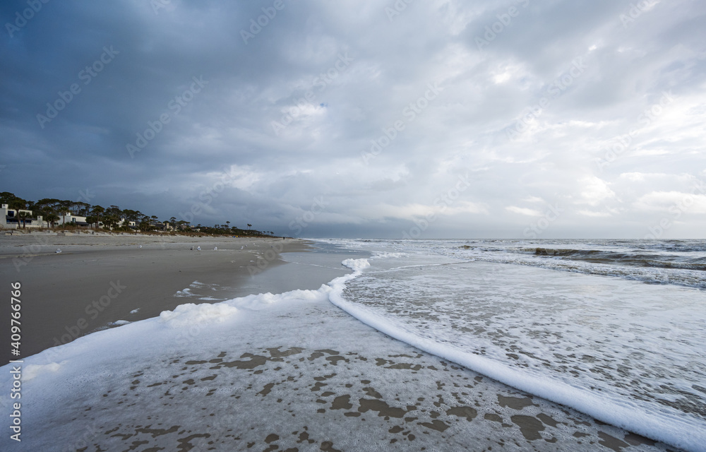 Cloudy skies on the beach Cloudy skies on the beach
