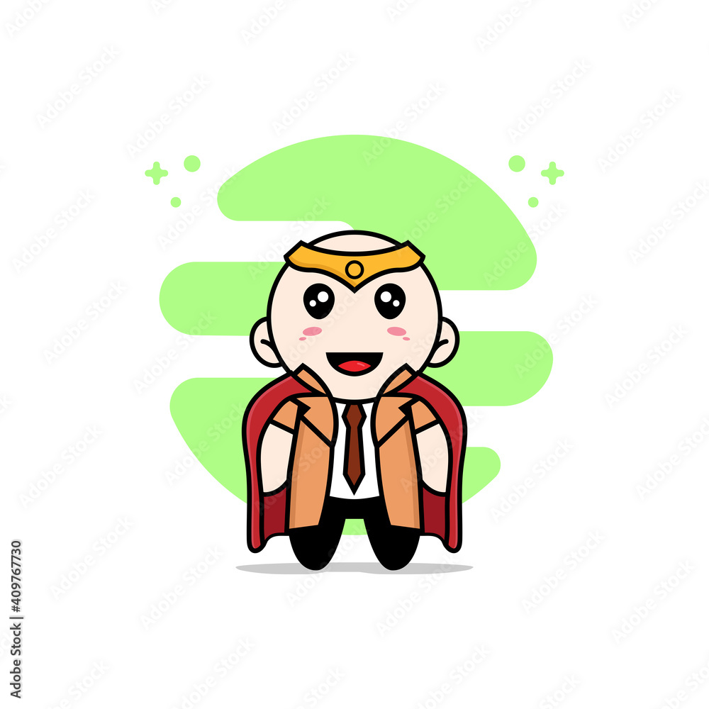 Cute detective character wearing superhero costume. Cute detective character wearing superhero costume.