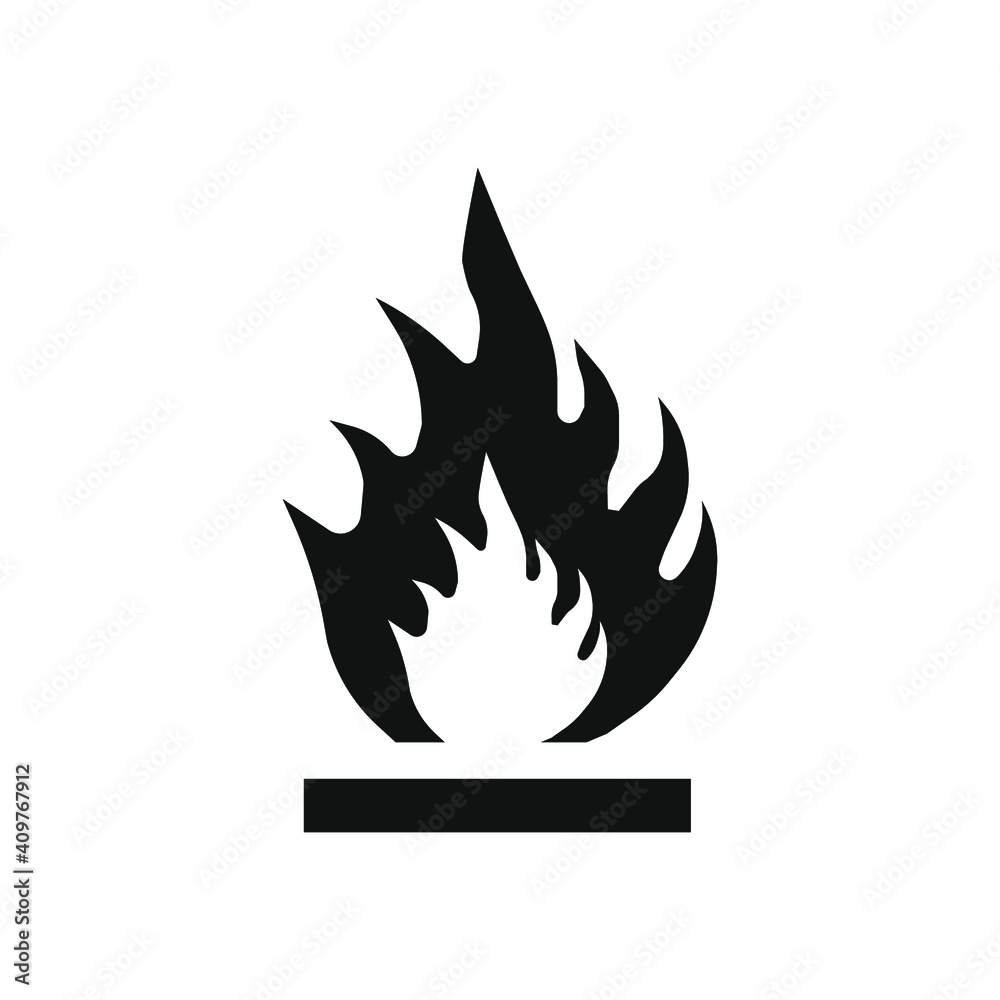 Flammable icon and vector graphics, vector illustration isolated on a ...