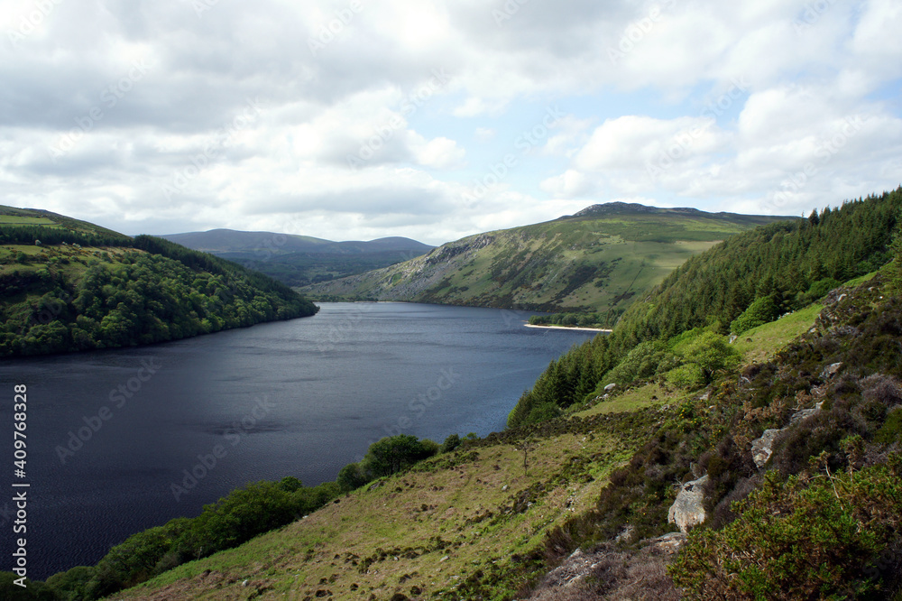 Surroundings of Lake Dan in the Wicklow Mountains, Ireland.
