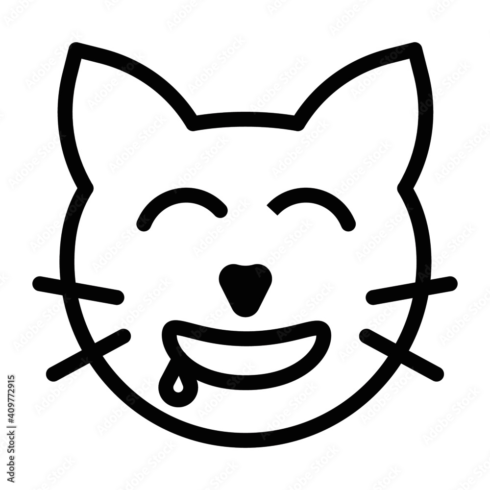 set of line icons, emoticons, cat faces, vector illustrations for symbols of taste or taste set of line icons, emoticons, cat faces, vector illustrations for symbols of taste or taste