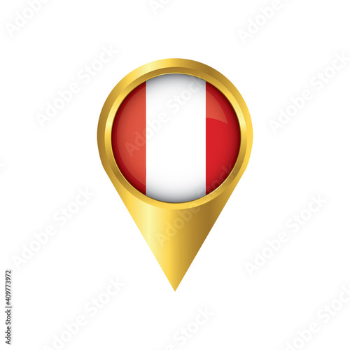 Free Download Flag of Peru.symbol check in Peru, golden map pointer with the national flag of Peru in the button. vector illustration. - GFXLoad