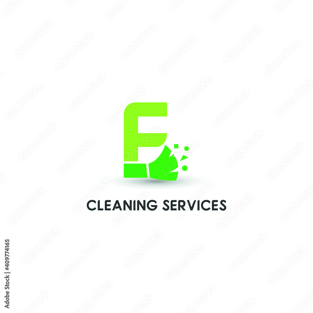 E initial letter combine with broom for cleaning service, house maintenance, repair, housecleaning, logo vector template concept E initial letter combine with broom for cleaning service, house maintenance, repair, housecleaning, logo vector template concept