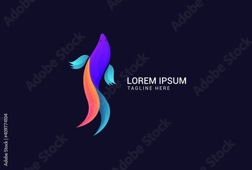 Gradient Color Fish Logo 