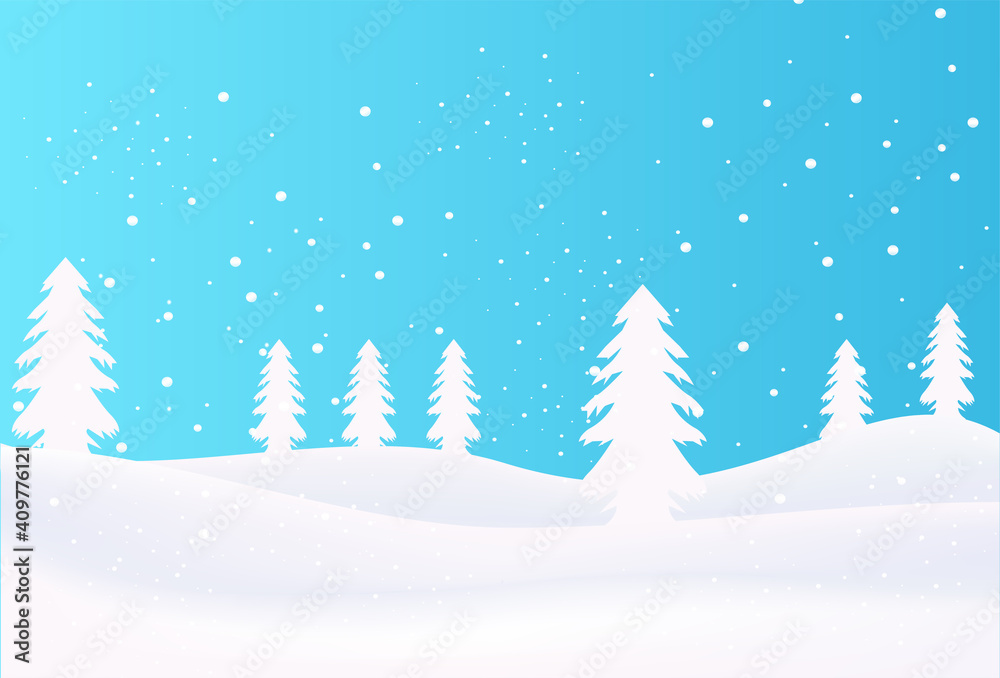 Christmas background with winter