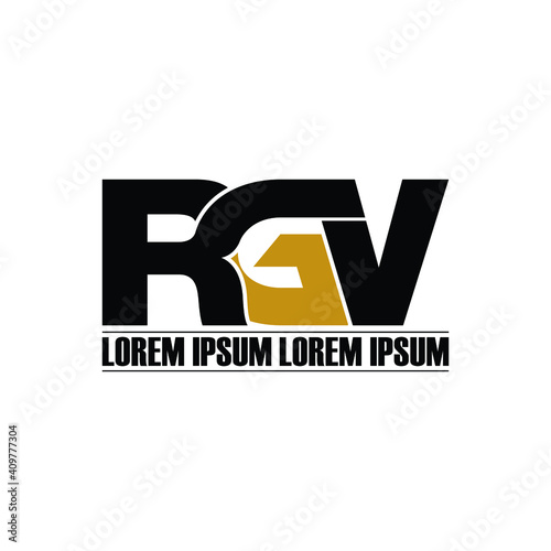 RGV letter monogram logo design vector photo