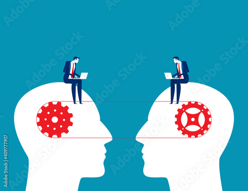 Connected mind mechanisms of the people. Collaboration and synergy