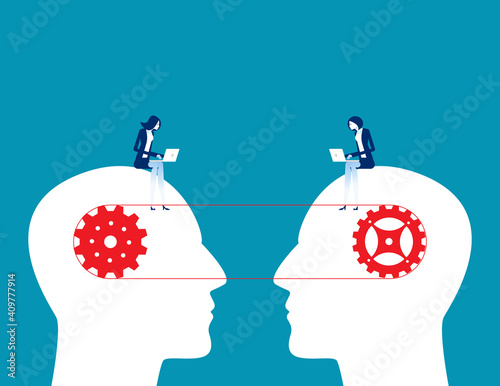 Connected mind mechanisms of the people. Collaboration and synergy