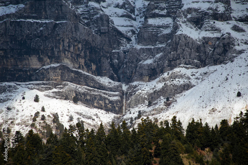 mountain high  top snow winter in tzoumerka greece