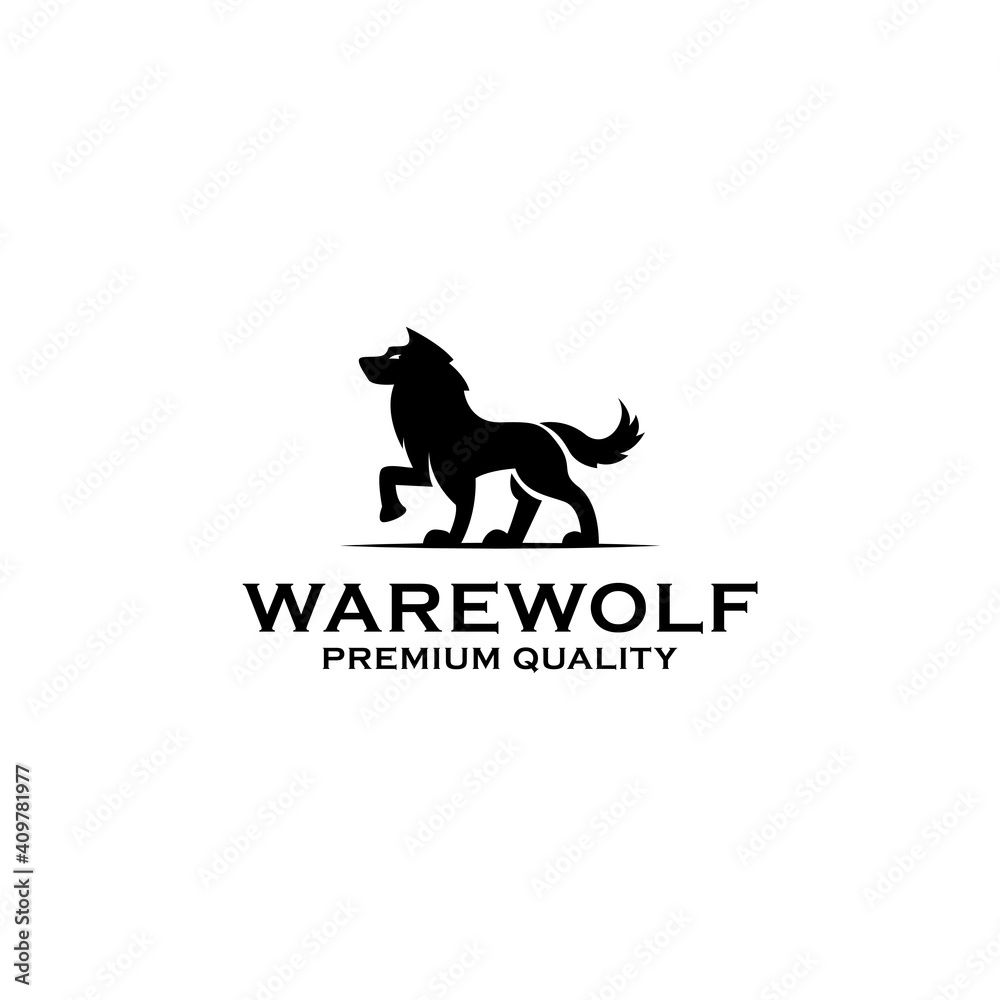 Wolf hipster logo design