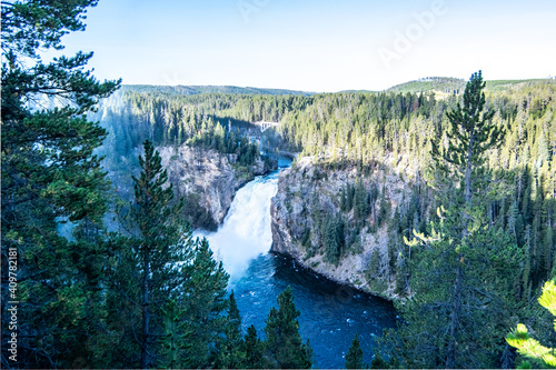 upper falls in yellowstone national park wyoming photo
