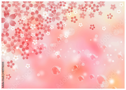 桜_淡いピンク背景