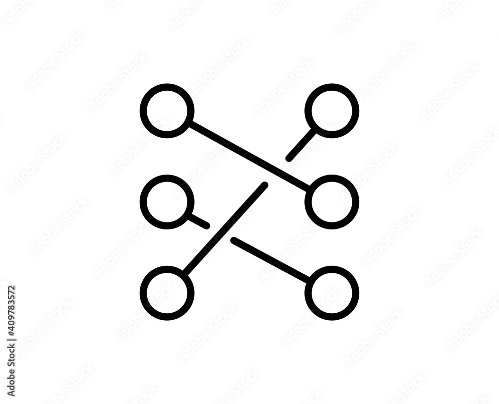 Diversification line icon. Vector symbol in trendy flat style on white background. Diversification sing for design. Diversification line icon. Vector symbol in trendy flat style on white background. Diversification sing for design.
