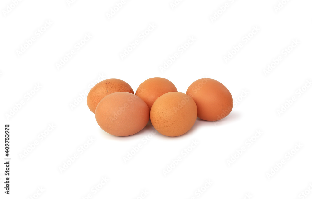Chicken brown eggs isolated on white background. Chicken brown eggs isolated on white background.