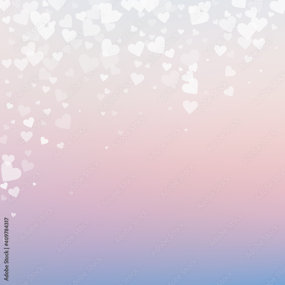 White heart love confettis. Valentine's day fallin White heart love confettis. Valentine's day fallin