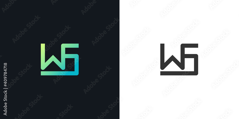 Abstract Initial Letter W and S Logo. WS logo with Blue and Green Gradient. Usable for Business and Technology Logos. Flat Vector Logo Design Template Element. Abstract Initial Letter W and S Logo. WS logo with Blue and Green Gradient. Usable for Business and Technology Logos. Flat Vector Logo Design Template Element.