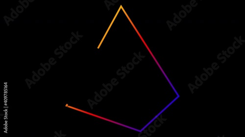 abstract pyramid logo of lines and contours with gradient color. animated photo