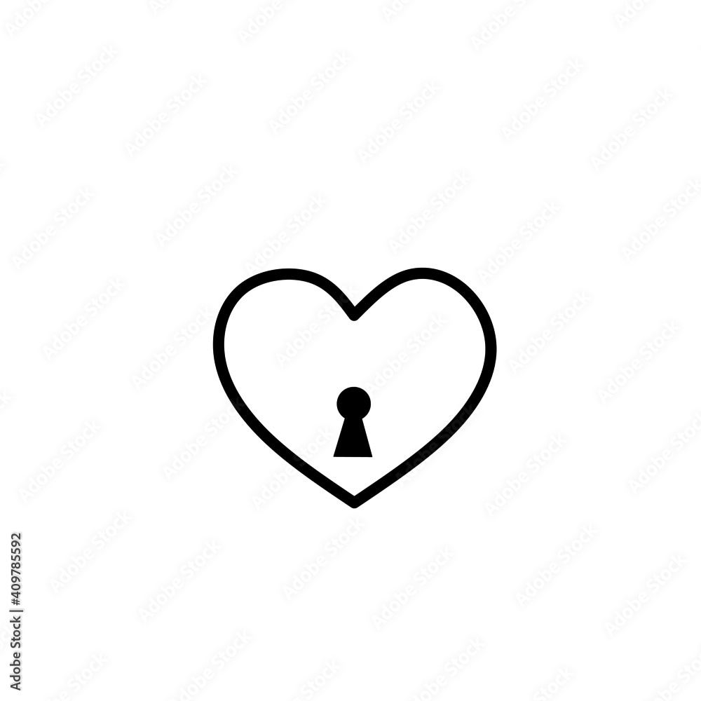 Vector illustration of  black and white love icon