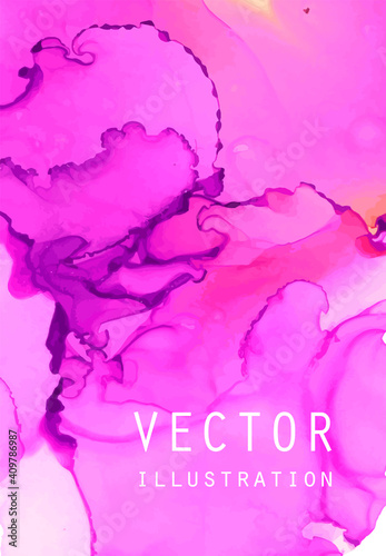 Alcohol ink vector texture. Fluid ink abstract background.
