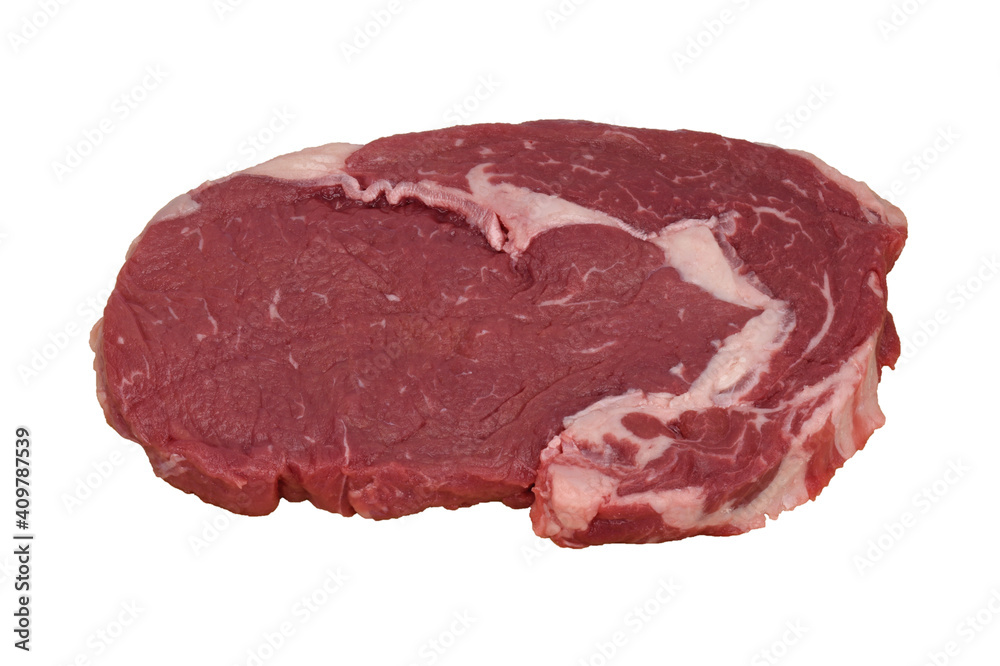 Beef Steak Raw, Isolated against white background