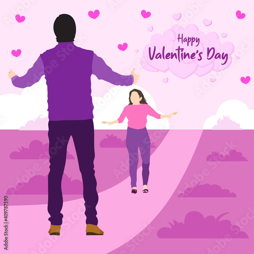 Valentine's Day Greetings with Boy and girl