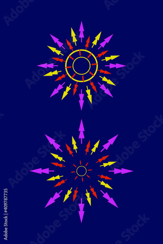 abstract circle of trees in different colors, catchy and stylish design element, could be used as a poster, print and element of decor